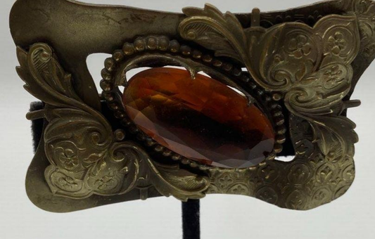 Brass and Amber brooch