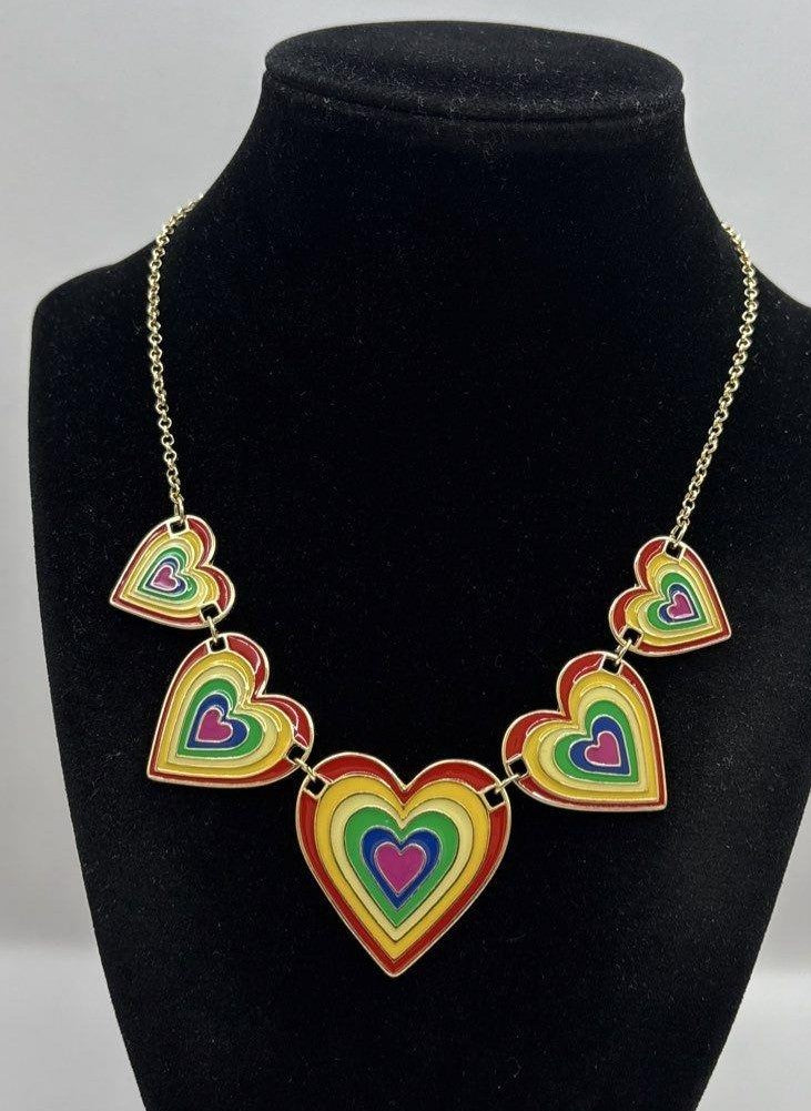 Rainbow heart necklace
