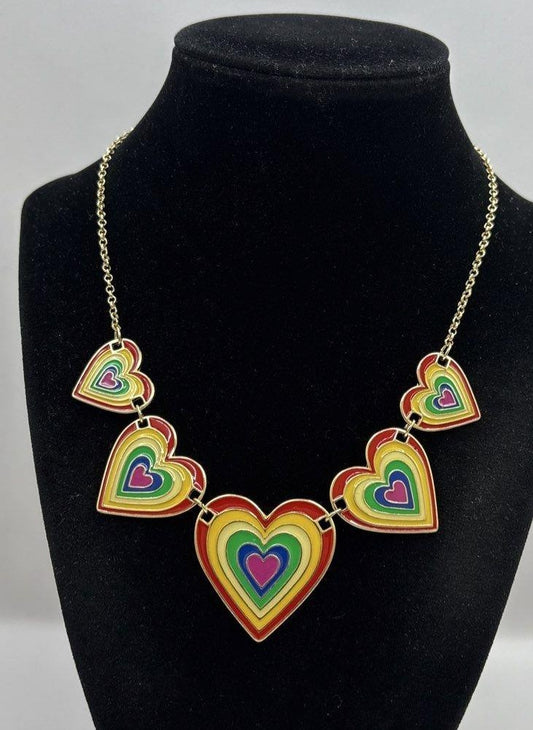 Rainbow heart necklace